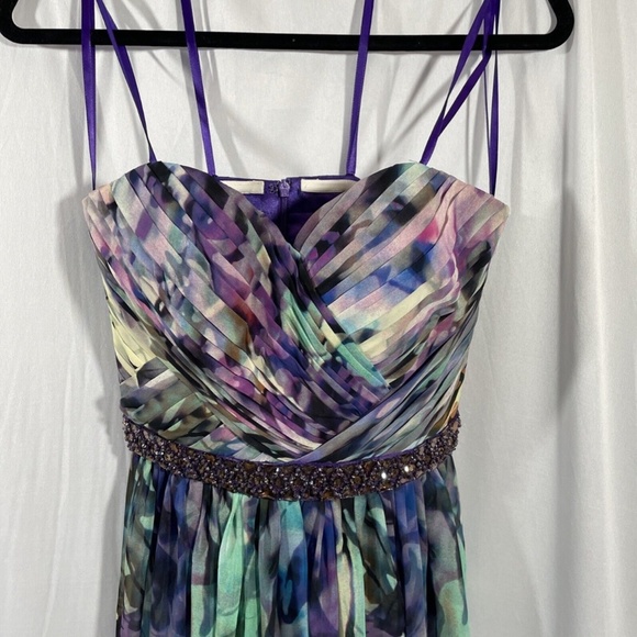 NEW La Femme [ 4 ] Sweetheart Strapless Embellished Waist Chiffon Gown‎ - Picture 6 of 13